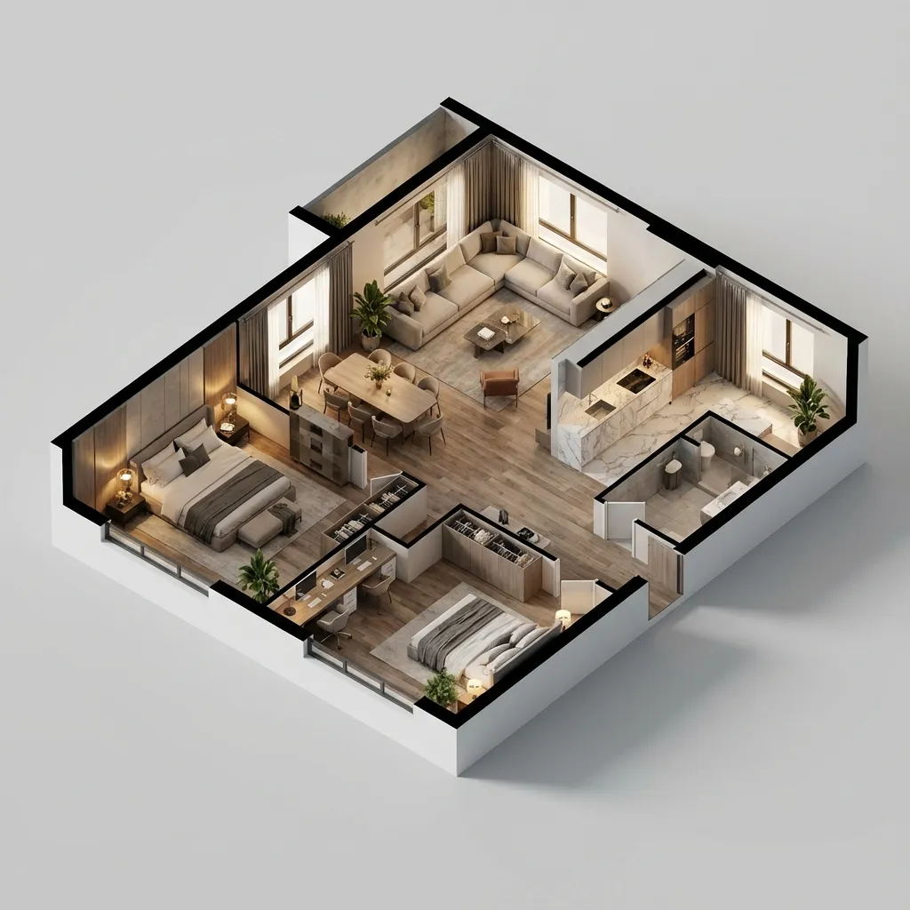 Isometric Apartment View